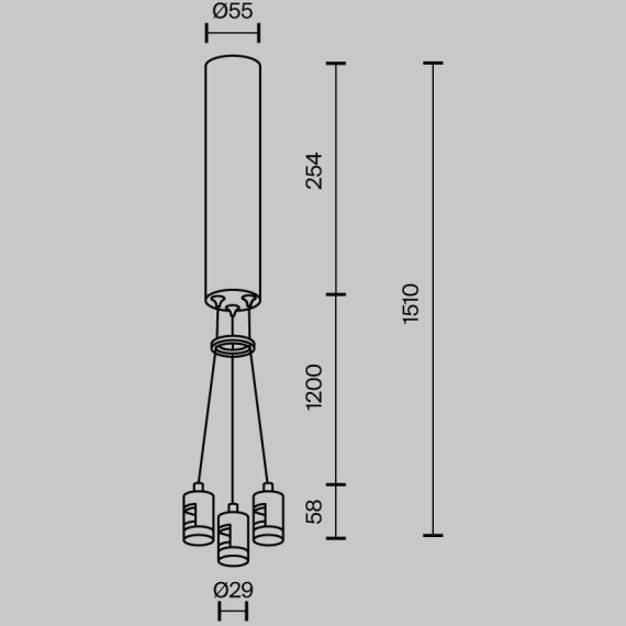 Набор подвесной с основанием под блок питания для круглого шинопровода Maytoni Flarity TRA154SW-BB-R-PT