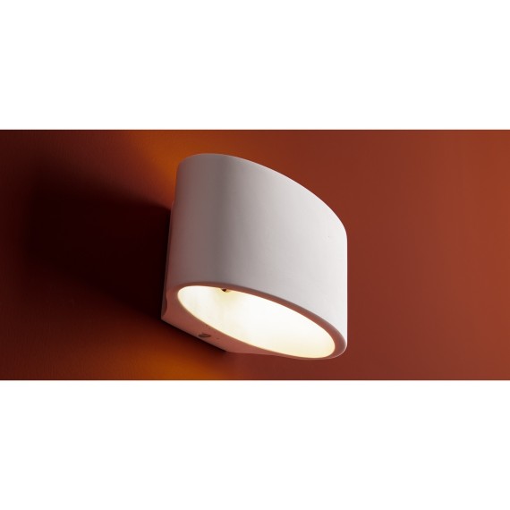 Настенный светильник (бра) с белым плафоном из цемента и лампой G9 Freya Terra FR5582WL-01W