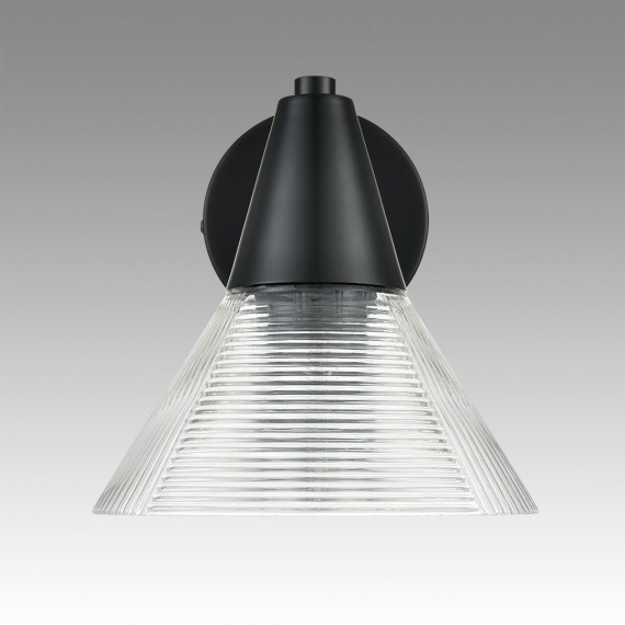 6595/1W MODERNI LN24 черный/прозрачный, металл/стекло Бра E27 1*60W 220V CORNE