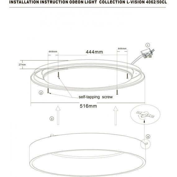 Люстра потолочная Odeon Light 4062/50CL SOLE светодиодная LED 50W