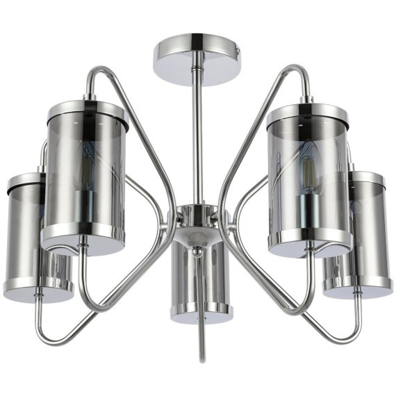 SLE102302-05 Светильник потолочный Хром/Дымчатый E14 5*40W VALIERI