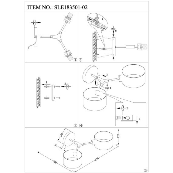 SLE183501-02 Светильник настенный Белый/Белый E14 2*60W GIMENTO