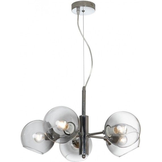 Люстра подвесная Lussole LSP-8372CH GRESHAM IP21 под лампы 5xE14 200W