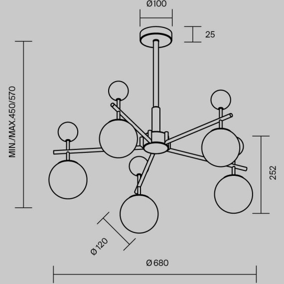 Подвесной светильник Maytoni MOD436PL-05BS