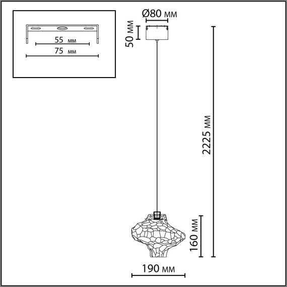 Подвес LED x 3W 4000K ORDI 5107/3L L-VISION