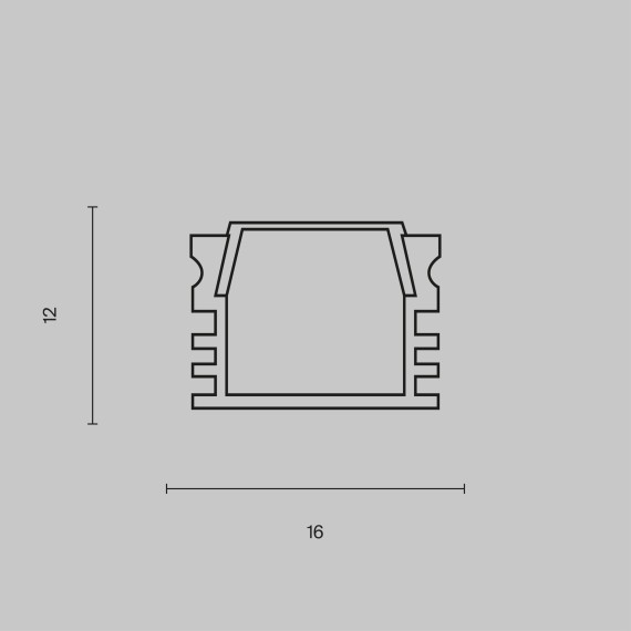 Алюминиевый профиль накладной 16x12 ALM005S-2M