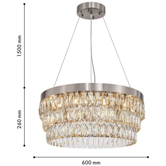 4715-12P, Подвесная люстра, D600xH260/1760, 12xG9x40W, excluded