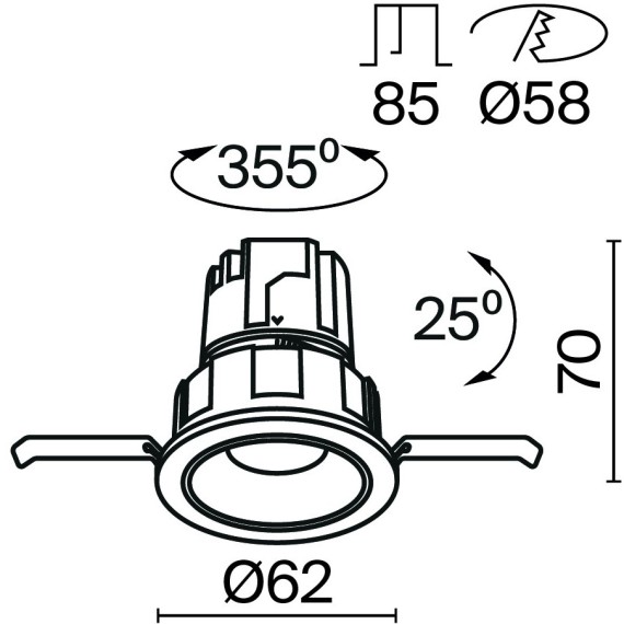 Встраиваемый светильник Technical DL057-7W3K-W