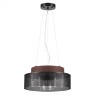 6598/3C MODERNI LN24 черный/черный. коричневый металл, эко кожа/металл, стекло Подвесной светильник Е27 3*40W 220V BASALTO