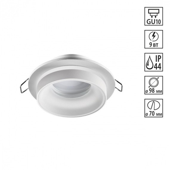 Встраиваемый светильник Novotech 370781 WATER IP44 под лампу 1xGU10 9W