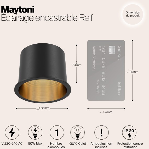 Встраиваемый светильник Technical DL049-01GB