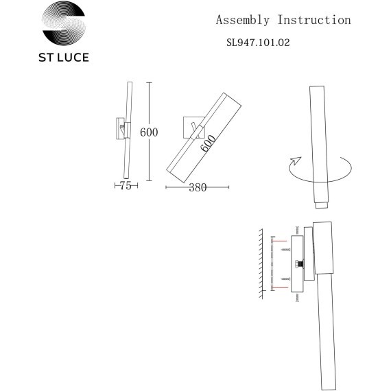 SL947.101.02 Бра ST-Luce Серебристый/Белый G9 2*5W LACONICITA