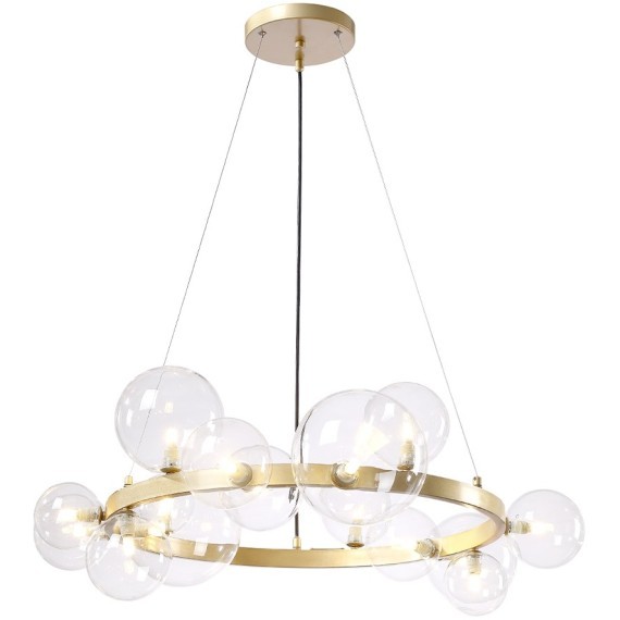 Люстра Crystal Lux AGATA SP15 V2 GOLD/TRANSPARENTE