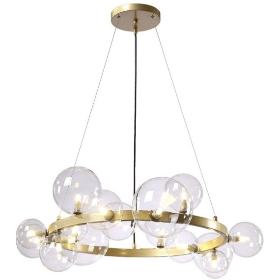 Люстра Crystal Lux AGATA SP15 V2 GOLD/TRANSPARENTE