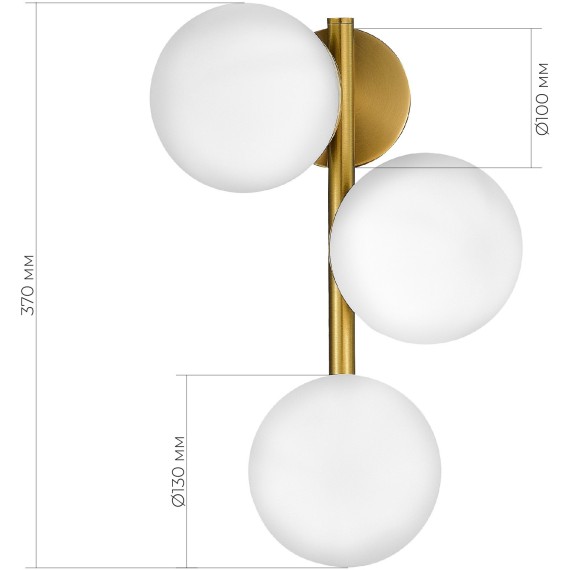 SLE1191-201-03 Светильник настенный Золотистый/Белый E27 3*60W FRATTA