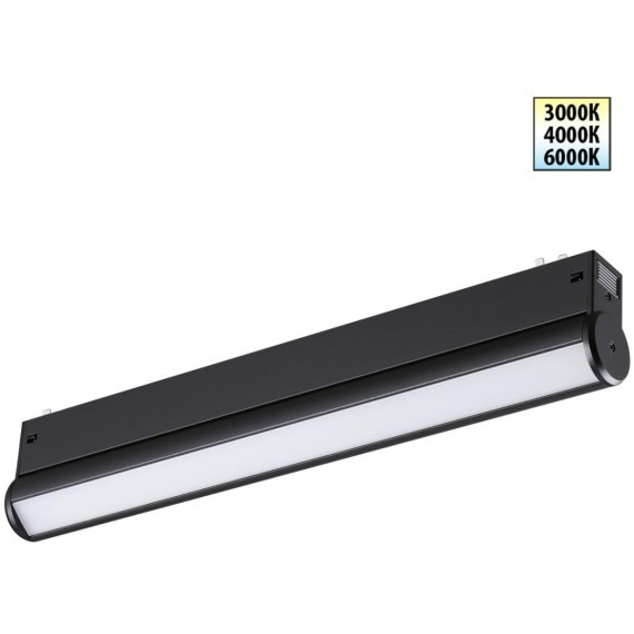 359952 Черный трековый линейный светильник с перекл. цв. температуры 3000;4000;6000К 18Вт 1080Лм CRI90 Novotech VECTOR