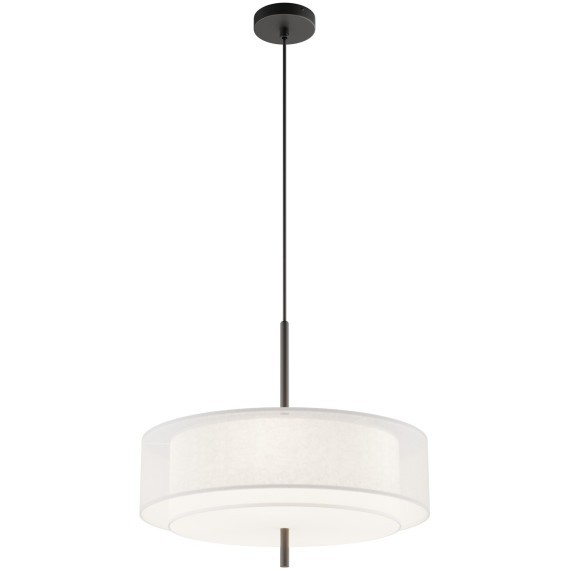 Подвесной светильник с тканевым белым плафоном 50см, 5 ламп Е27 Maytoni Bergamo MOD613PL-05W1