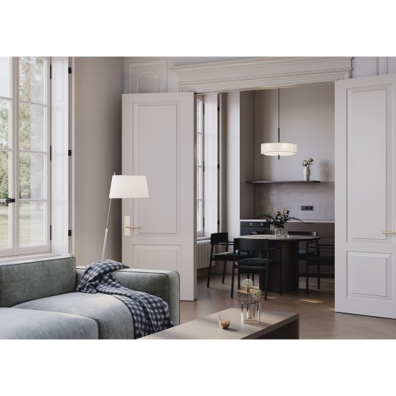 Подвесной светильник с тканевым белым плафоном 50см, 5 ламп Е27 Maytoni Bergamo MOD613PL-05W1