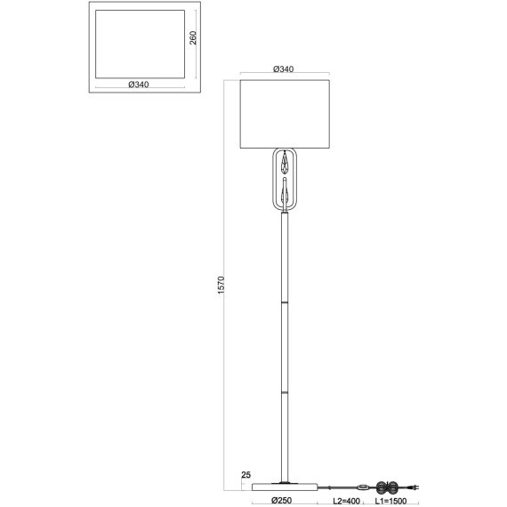Торшер с абажуром Freya FR1007FL-01BS Riverside под лампу 1xE27 60W