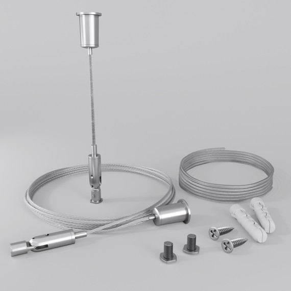 Комплект подвесов для радиусного профиля 2м с проводом питания ALM-3535R-PE-2M