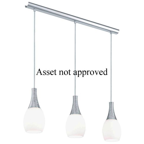 92748 FONACO FONACO Подвесной потолочный светильник с тремя лампами E27, 180Вт, хромированный, белое стекло