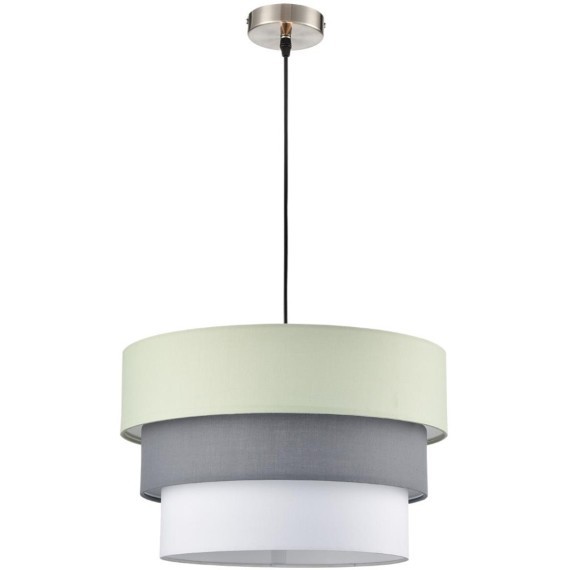 8039/3 MODERNI LN24 никель/мятный/серый/белый, металл/текстиль Подвесной светильник Е27 3*60W 220V ILAIDA