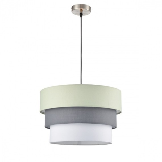8039/3 MODERNI LN24 никель/мятный/серый/белый, металл/текстиль Подвесной светильник Е27 3*60W 220V ILAIDA