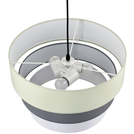 8039/3 MODERNI LN24 никель/мятный/серый/белый, металл/текстиль Подвесной светильник Е27 3*60W 220V ILAIDA