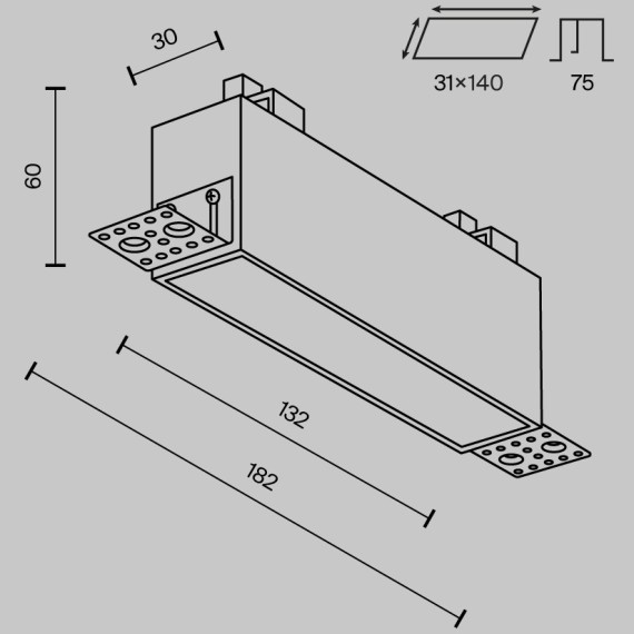 Встраиваемый светильник Technical DL066-12W3-6K-TRS-W