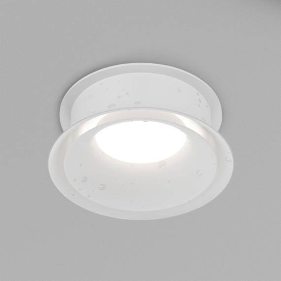 DK2403-WH Встраиваемый светильник влагозащ., IP 44, 15 Вт, GU10, белый, алюминий