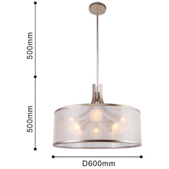 2551-9P, подвесная люстра, D600xH500/1000, 9xG9x40W, excluded