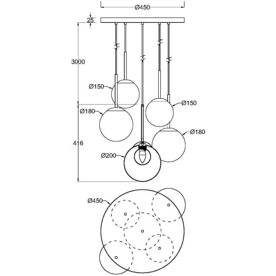 Подвесной светильник Maytoni MOD521PL-05G