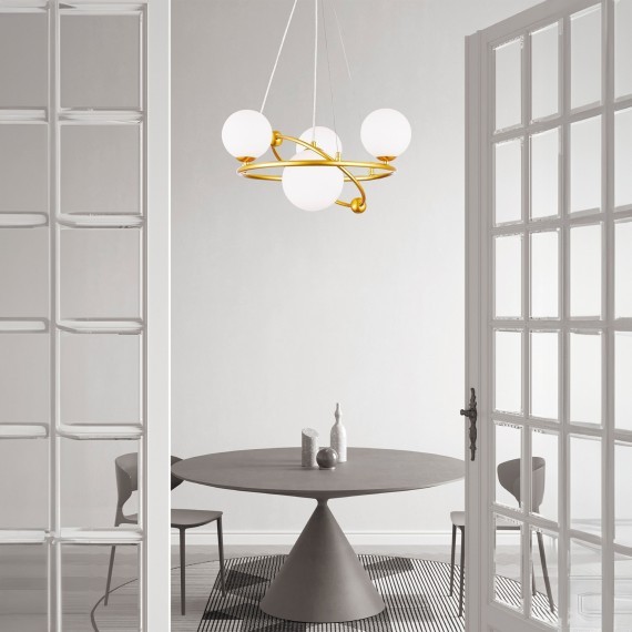 SLE2210-203-04 Светильник подвесной Золотой/Белый G9 4*5W ARTU