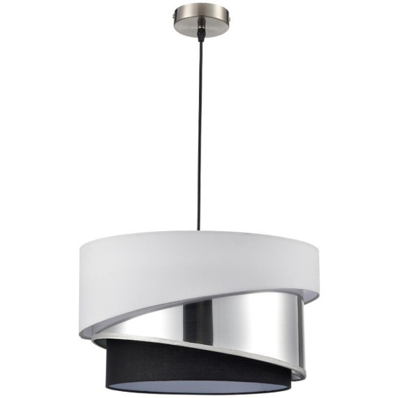 8040/3 MODERNI LN24 никель/белый/серебро/черный, металл/текстиль Подвесной светильник Е27 3*60W 220V INDIRA