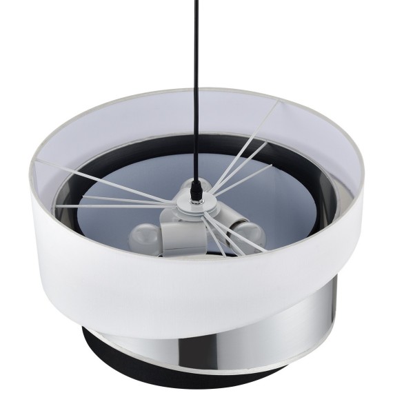 8040/3 MODERNI LN24 никель/белый/серебро/черный, металл/текстиль Подвесной светильник Е27 3*60W 220V INDIRA