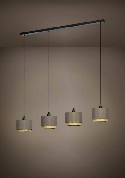 390121 EGLO MARCHENA Люстра потолочная с 4 лампами E27, металл, дерево, черный, коричневый