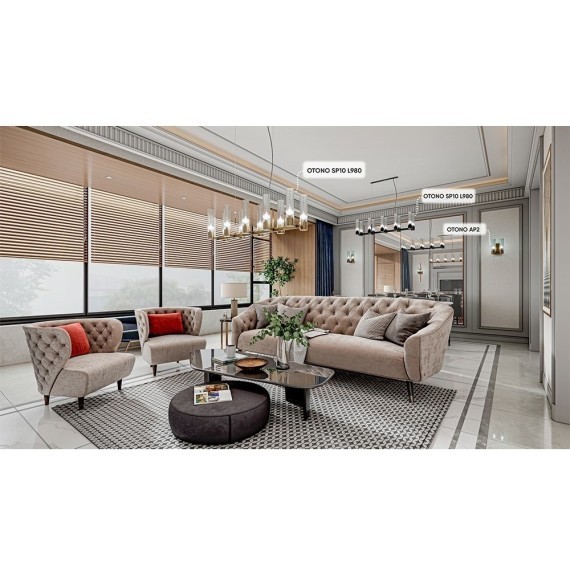 Бра Crystal Lux OTONO AP2 BRASS/TRANSPARENTE