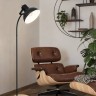 44059 Торшер LUBENHAM с ножн. выкл, 1х28W(E27), L475, B300, H1600, сталь, дерево, черн, коричн