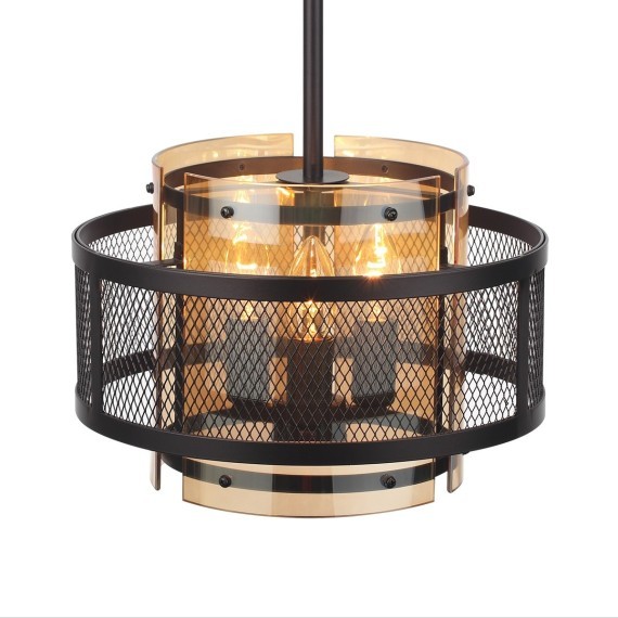 8007/3 MODERNI LN24 черный/черный, золотой металл/металл, стекло Подвесной светильник Е14 3*40W 220V Zarina