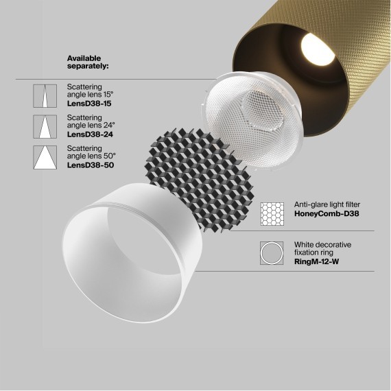 TR097-2-12W3K-M-BMG Трековый магнитный светодиодный светильник Maytoni Exility CRI90+ 3000К 950Лм 36° 12Вт