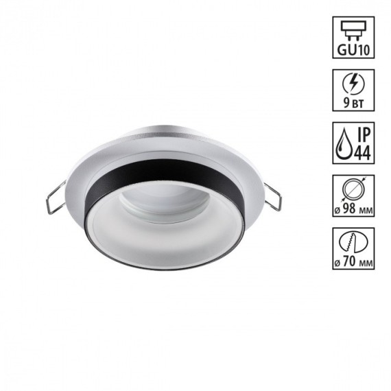 Встраиваемый светильник Novotech 370784 WATER IP44 под лампу 1xGU10 9W