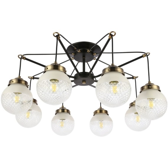 SLE110302-08 Светильник потолочный Черный, Бронза/Прозрачный, Белый E27 8*60W STRICCE