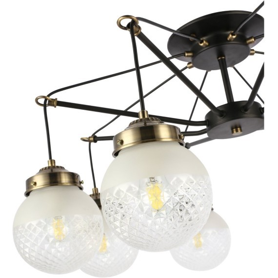 SLE110302-08 Светильник потолочный Черный, Бронза/Прозрачный, Белый E27 8*60W STRICCE