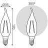 104801213 Лампа Gauss Filament Свеча на ветру 13W 1150lm 4100К Е14 LED 1/10/50