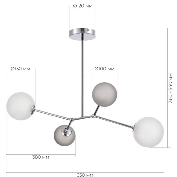 SLE1107-103-04 Светильник подвесной Хром/Белый, Серый G9 LED 4*5W 4000K MALTE