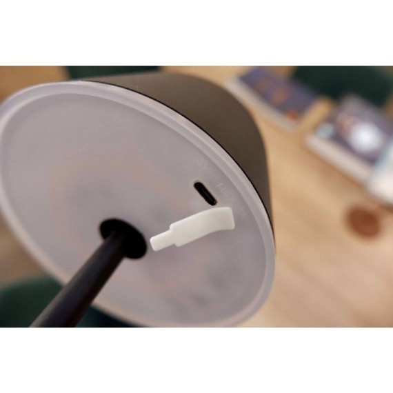 900459 Аккум. настол. лампа сенсорн.  MANNERA, 2,2W(LED), ?110, H340, IP54, алюм.,сталь, рыжий/пластик,белый