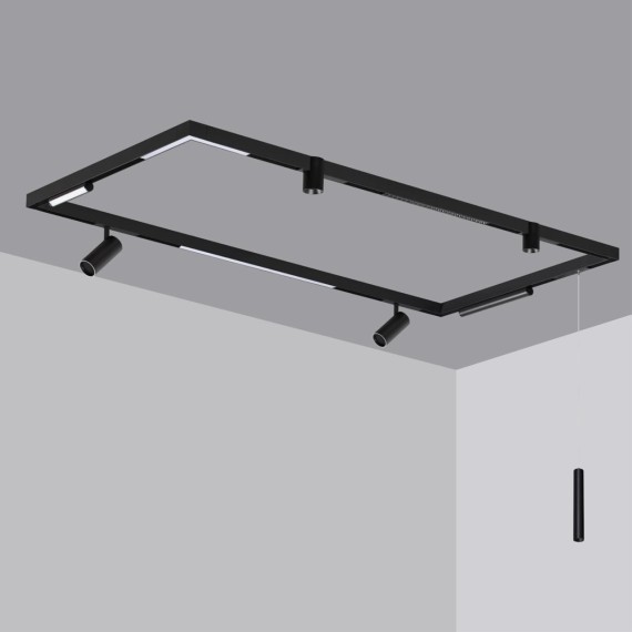 135299 Черный 1м шинопровод накладной/подвесной (в комплекте торцевые заглушки 2шт, крышка и соединит. планка) Novotech VECTOR