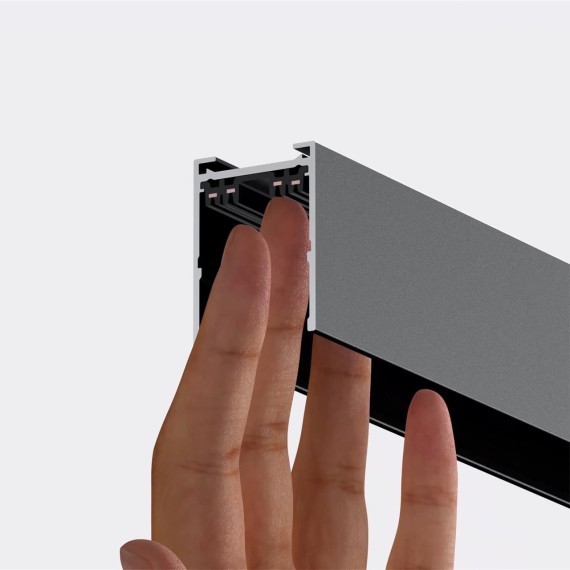 135299 Черный 1м шинопровод накладной/подвесной (в комплекте торцевые заглушки 2шт, крышка и соединит. планка) Novotech VECTOR