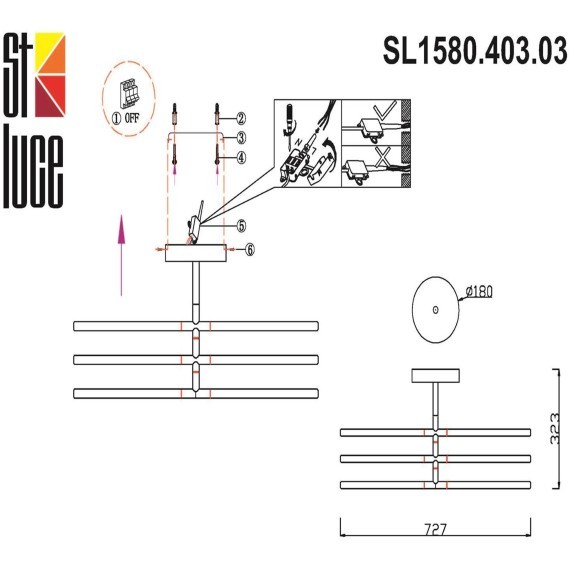 SL1580.403.03 Светильник потолочный ST-Luce Черный/Белый LED 3*12W 3200K RALIO