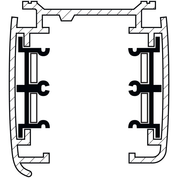 Трек четырехконтактный 3-фазный стыковочными пазами (плоские медные жилы), 2м Quattro Lightstar 504025-F